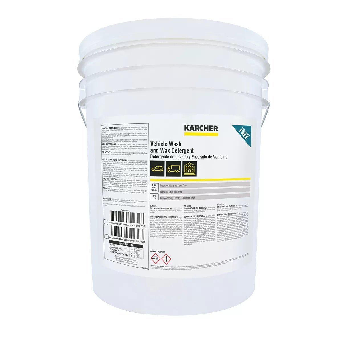 Karcher Vehicle Wash & Wax Detergent - 5 Gallons - QC Supply -
