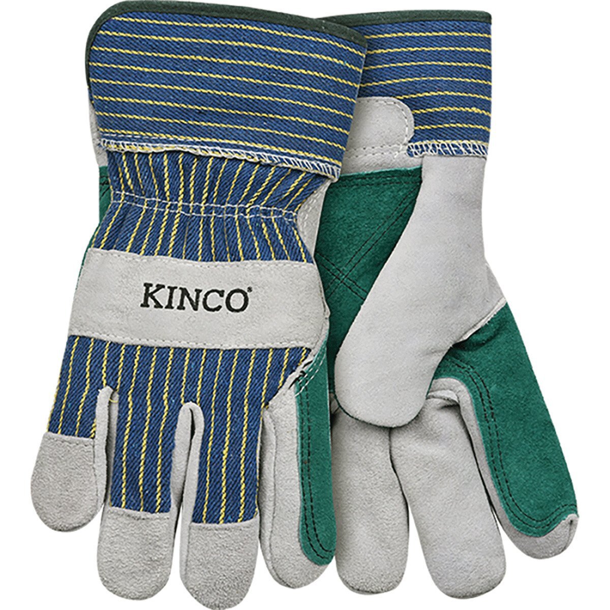 Kinco® Gray Suede Cowhide Palm Gloves with Double Palm & Cuff - QC Supply -