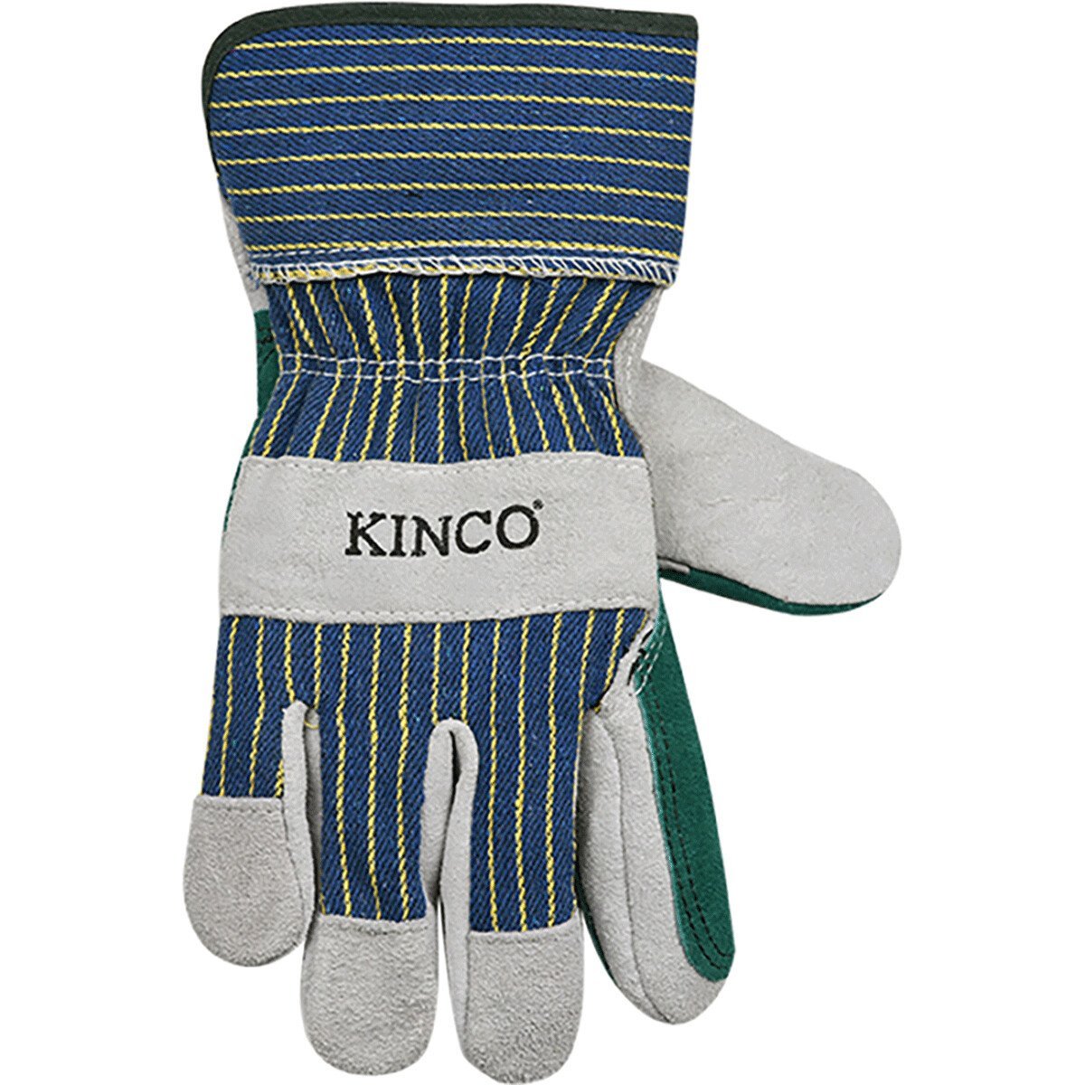 Kinco® Gray Suede Cowhide Palm Gloves with Double Palm & Cuff - QC Supply -