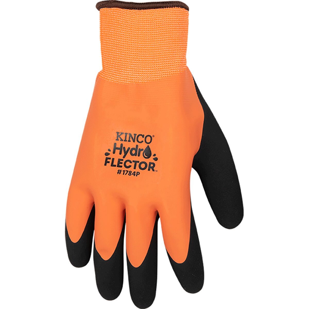 Kinco® Hydroflector™ Lined Waterproof Hi - Vis Orange Thermal Knit Shell & Double - Coated Latex Gloves - QC Supply -