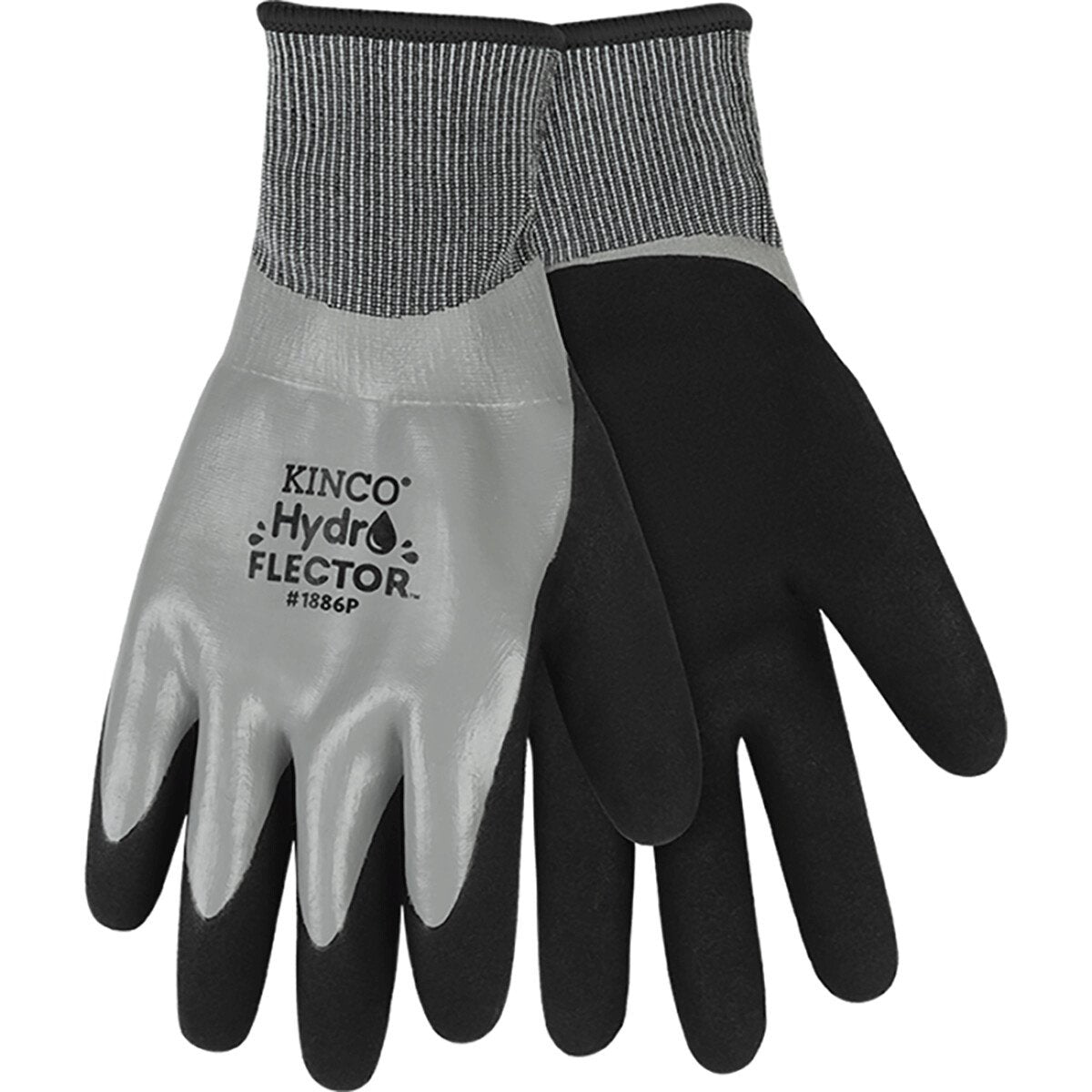 Kinco® Hydroflector™ Lined Waterproof Thermal Knit Shell & Double - Coated Nitrile Gloves, Size - QC Supply -
