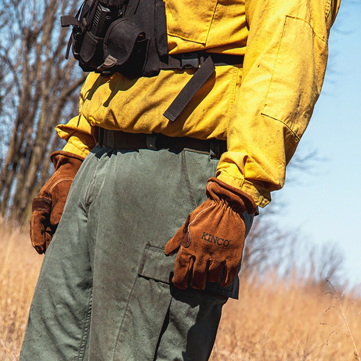 Kinco® Hydroflector™ Water - Resistant Premium Suede Cowhide Driver Gloves with Double Palm - QC Supply -