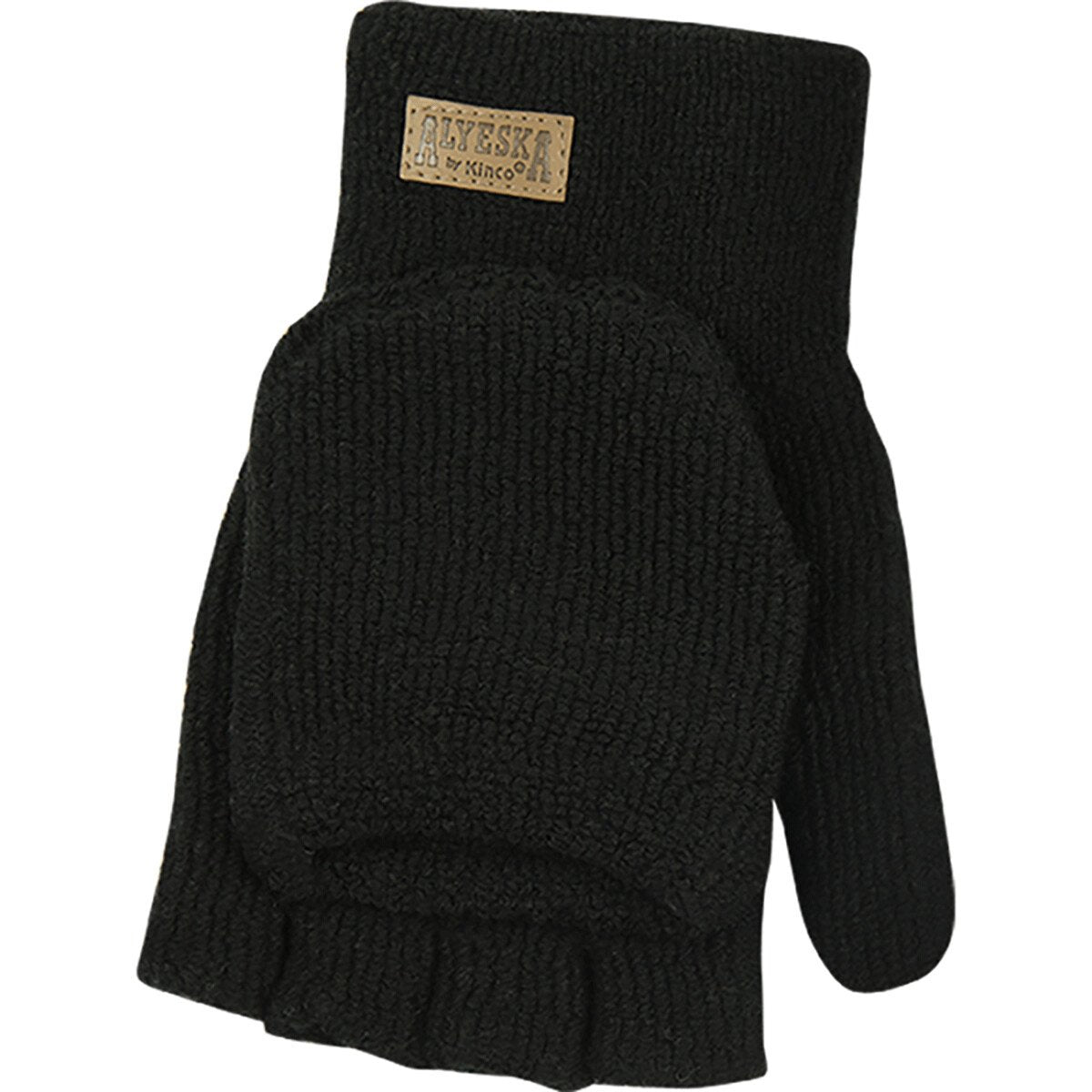 Kinco® Women's Alyeska® Black Lined Knit Shell Half - Finger w/ Convertible Mitt Hood - QC Supply -