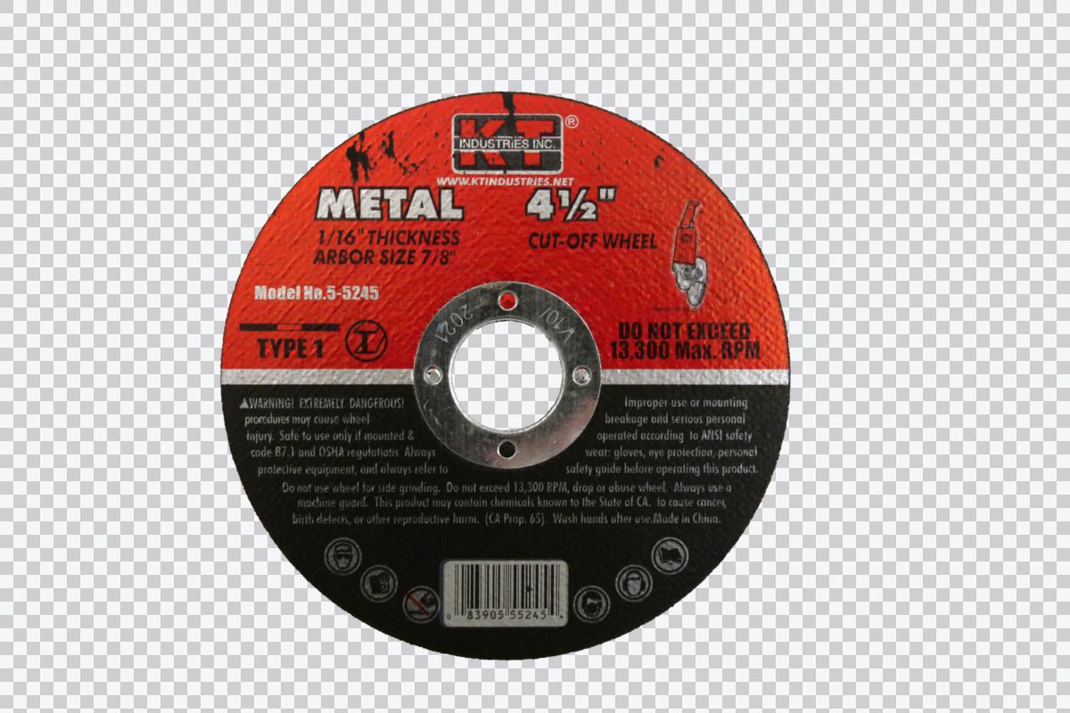KT Industries® 4 1/2" x 1/16" 7/8" Arbor Cut Off Wheel - QC Supply -