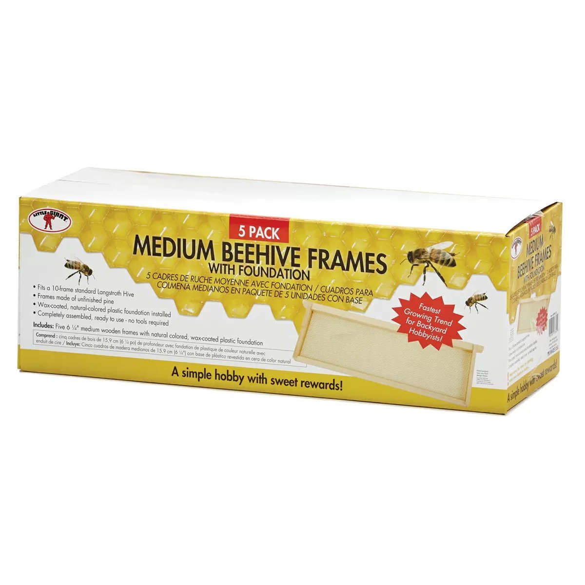 Little Giant® 5 - Pack Medium Hive Frame - QC Supply -
