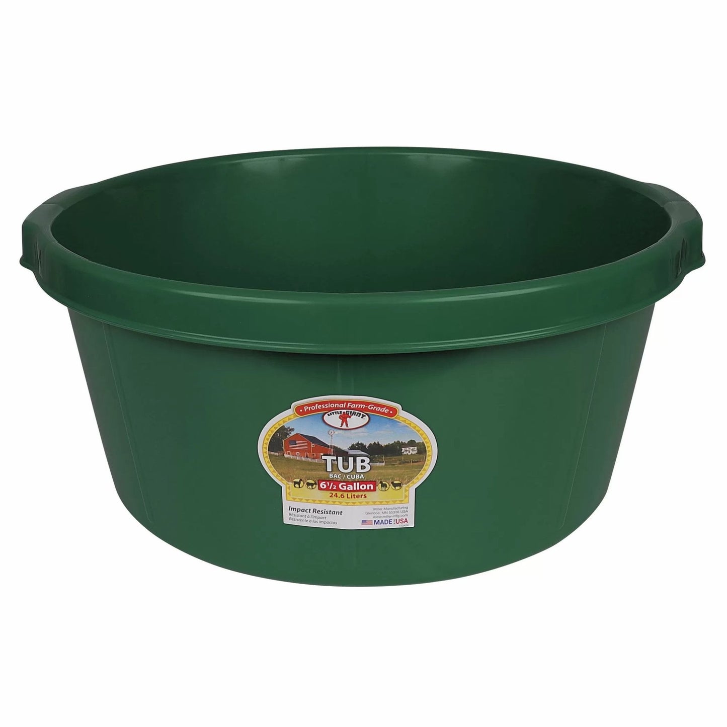 Little Giant® Duraflex® 6.5 Gallon Green Plastic Tub - QC Supply -