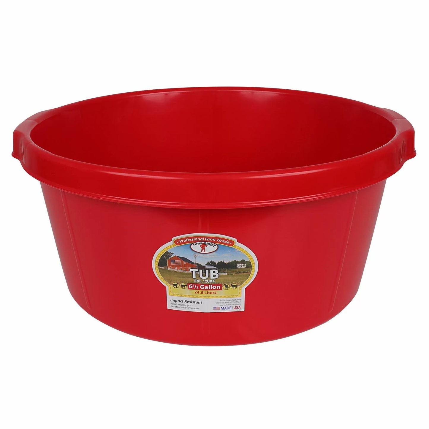 Little Giant® Duraflex® 6.5 Gallon Red Plastic Tub - QC Supply -