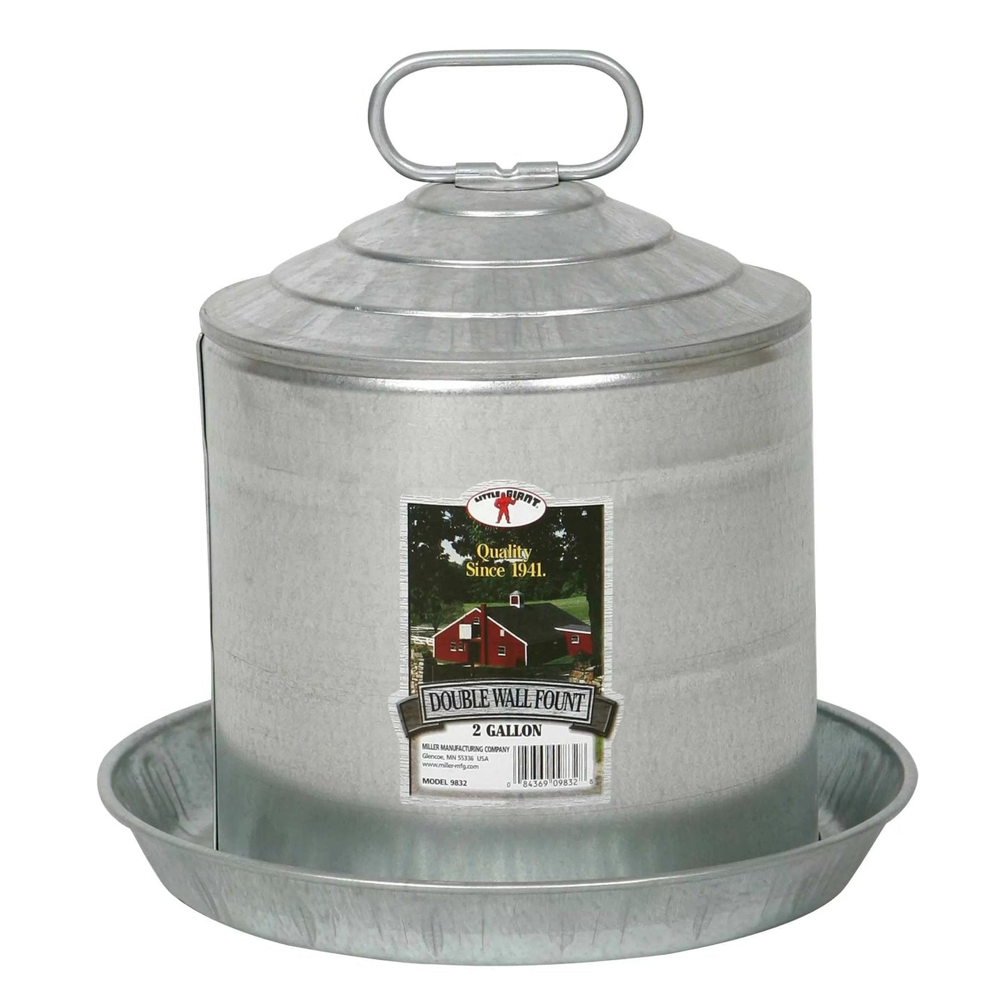 Little Giant® Galvanized Double Wall Poultry Fountain - QC Supply -