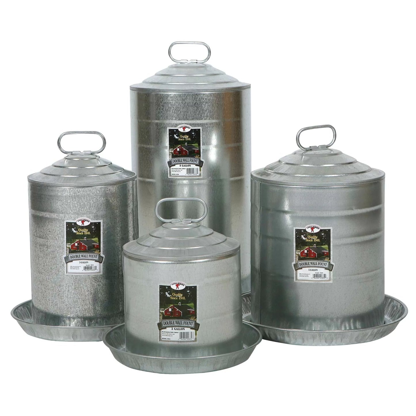 Little Giant® Galvanized Double Wall Poultry Fountain - QC Supply -