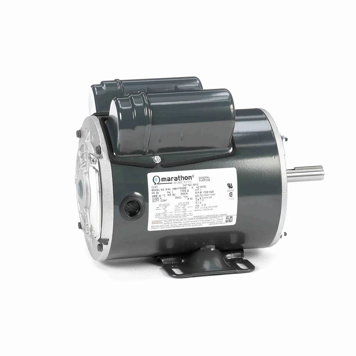 Marathon General Purpose Farm Duty 1HP Motor Model - X912 - QC Supply -