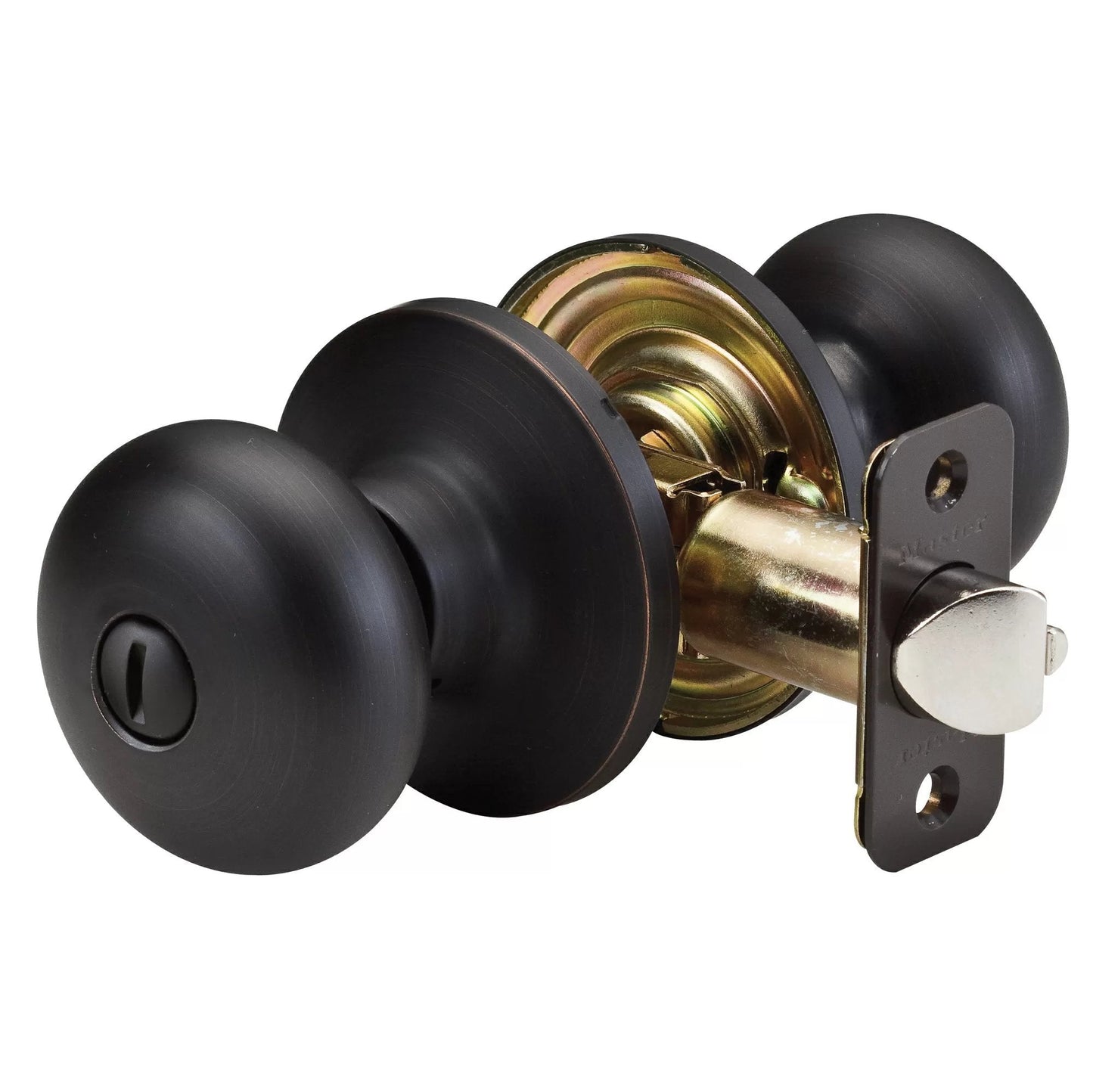 Master Lock® Aged Bronze Biscuit Style Bed and Bath Door Knob - QC Supply -