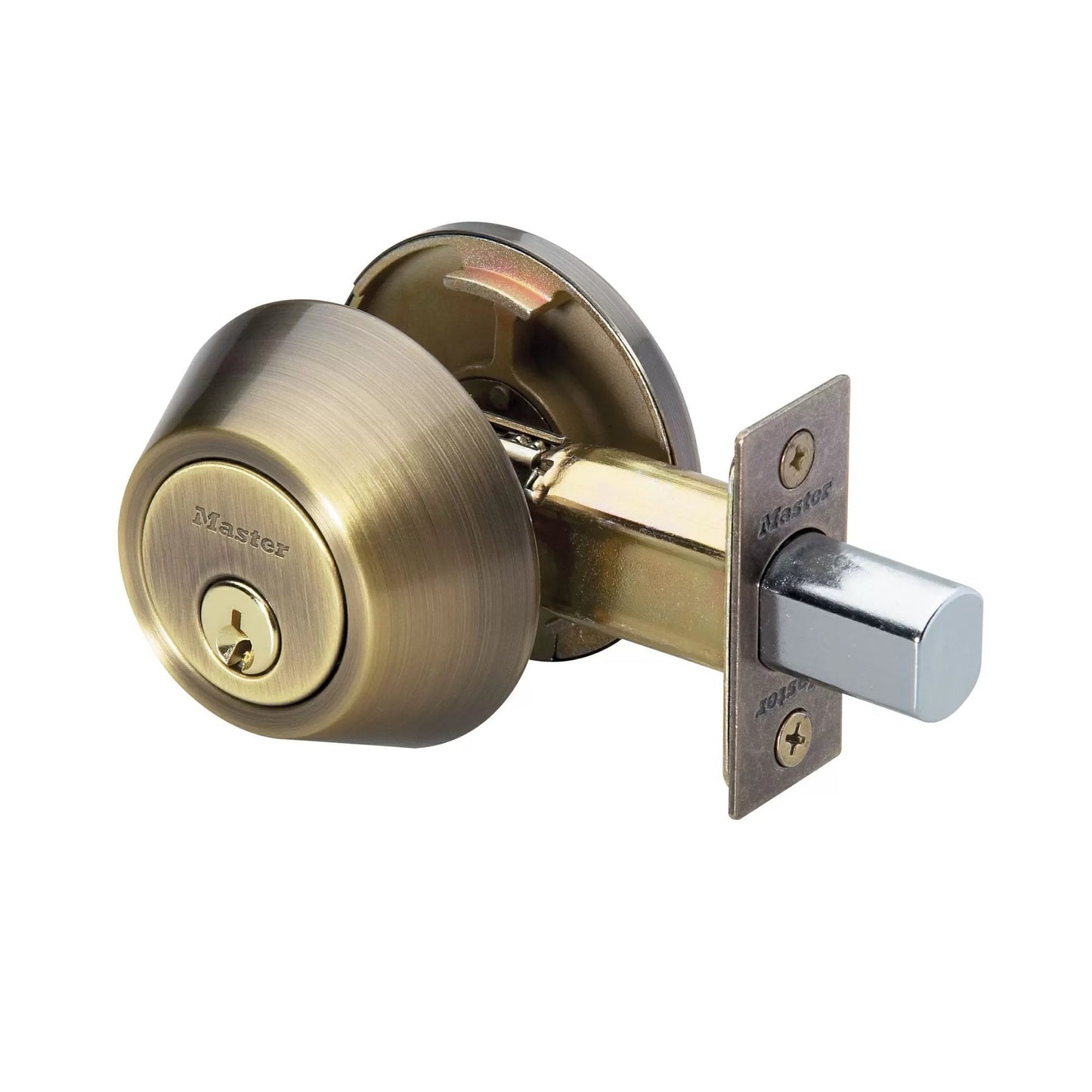 Master Lock® Antique Brass Single Cylinder Deadbolt - QC Supply -
