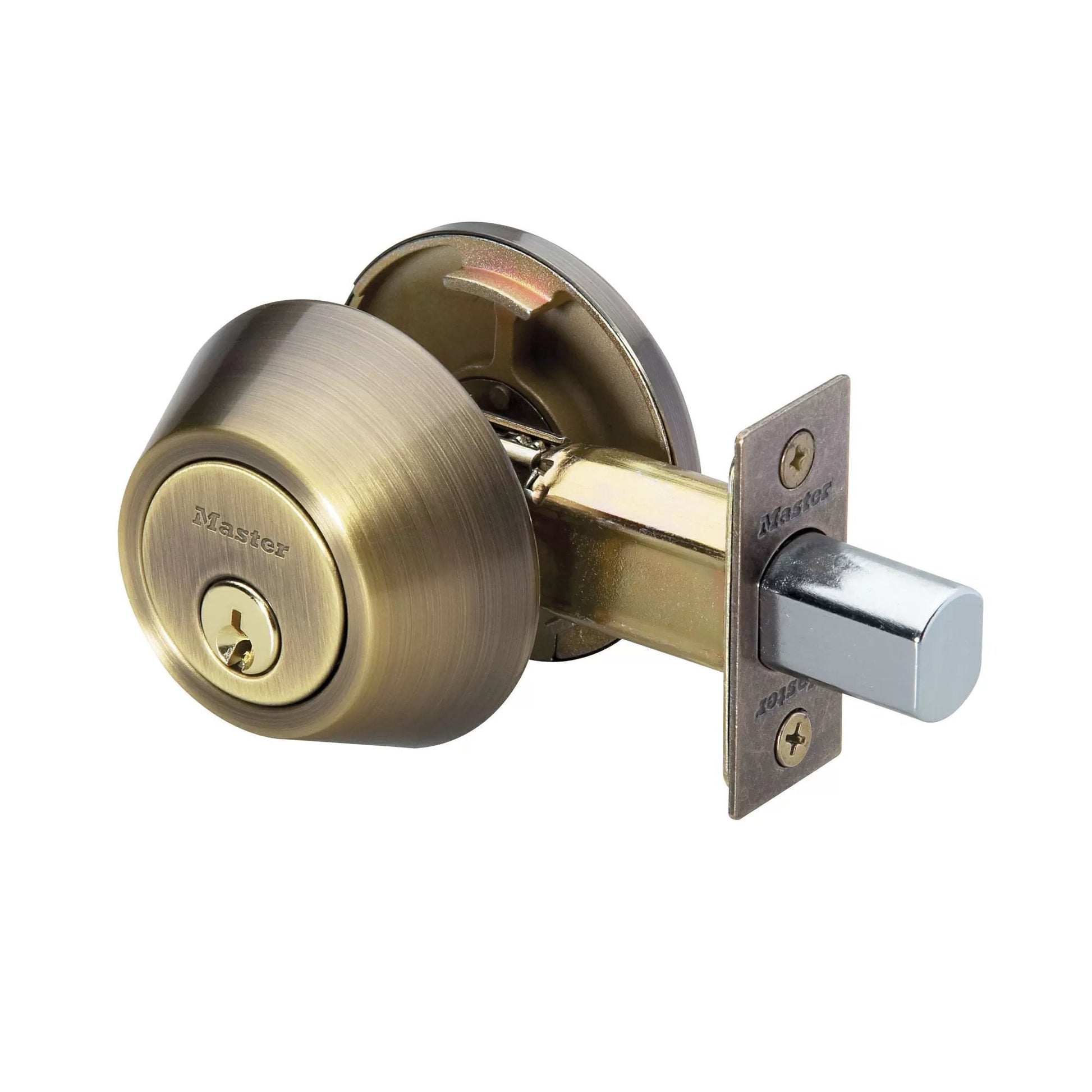 Master Lock® Antique Brass Single Cylinder Deadbolt - QC Supply -