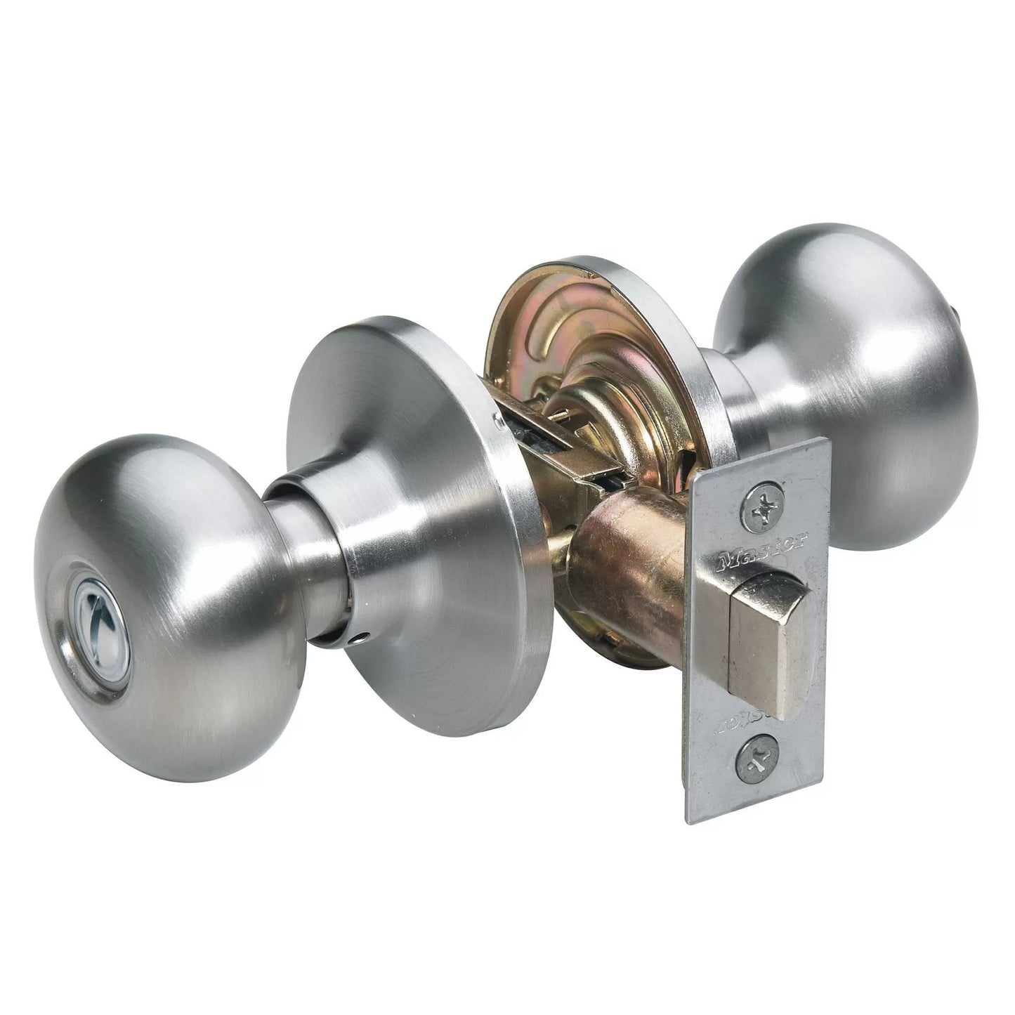 Master Lock® Satin Nickel Biscuit Style Bed and Bath Door Knob - QC Supply -