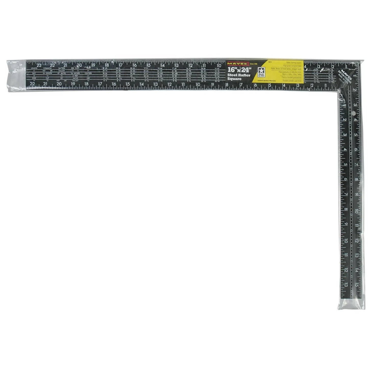Mayes® 16" x 24" Black Steel Rafter Square - QC Supply -