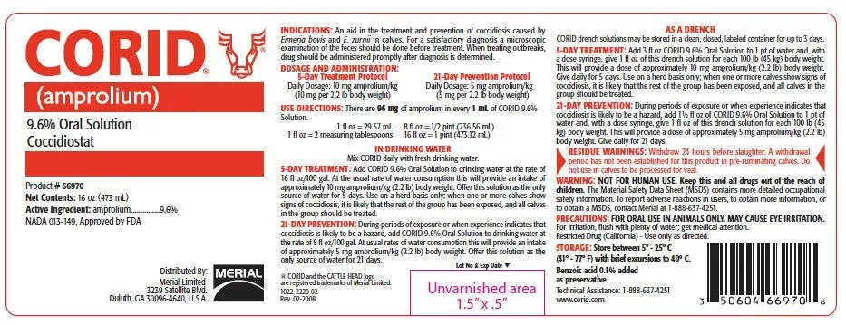 Merial Corid® 9.6% - Pint - QC Supply -