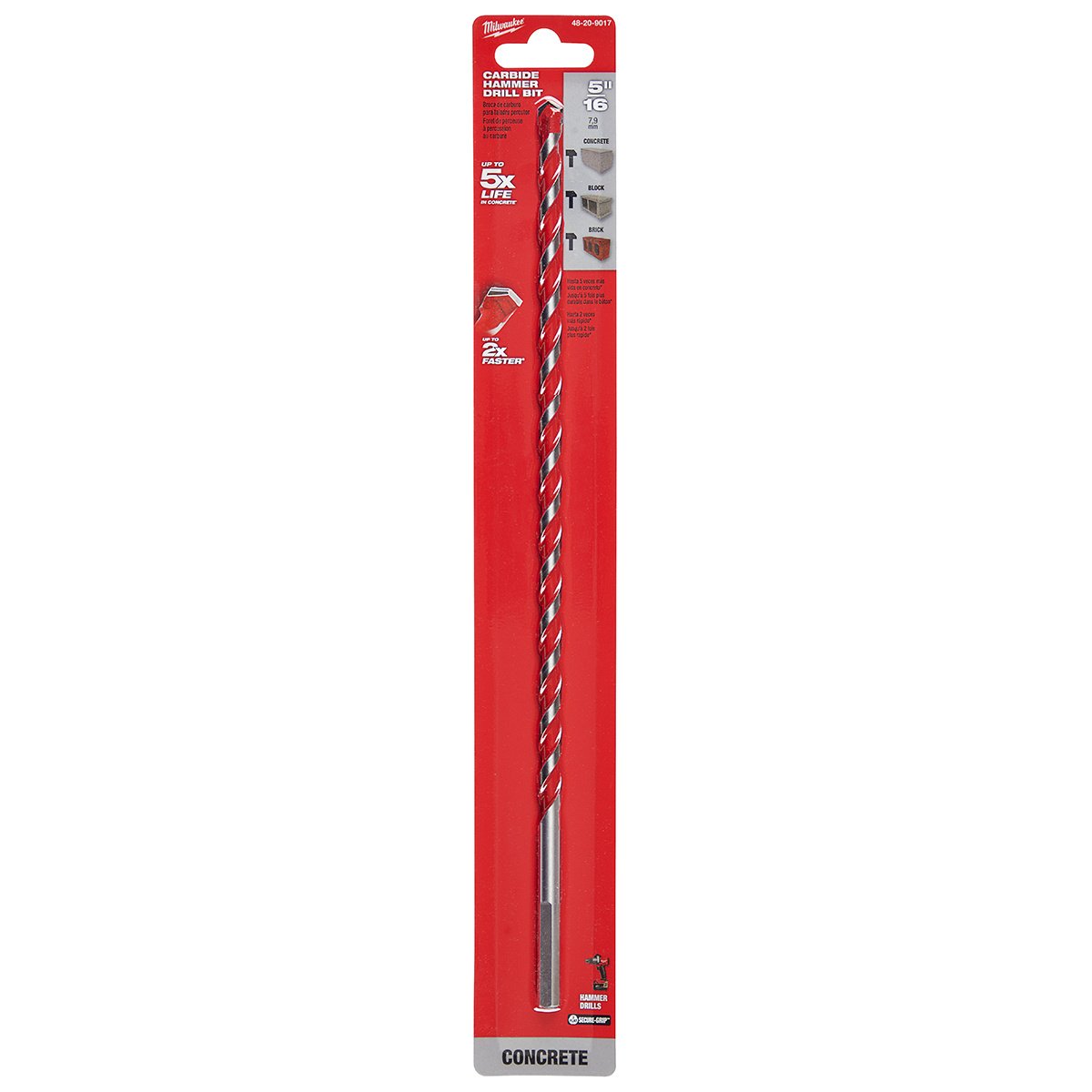 Milwaukee Tool Carbide Hammer Drill Bit - 5/16" x 10" x 12" - QC Supply -