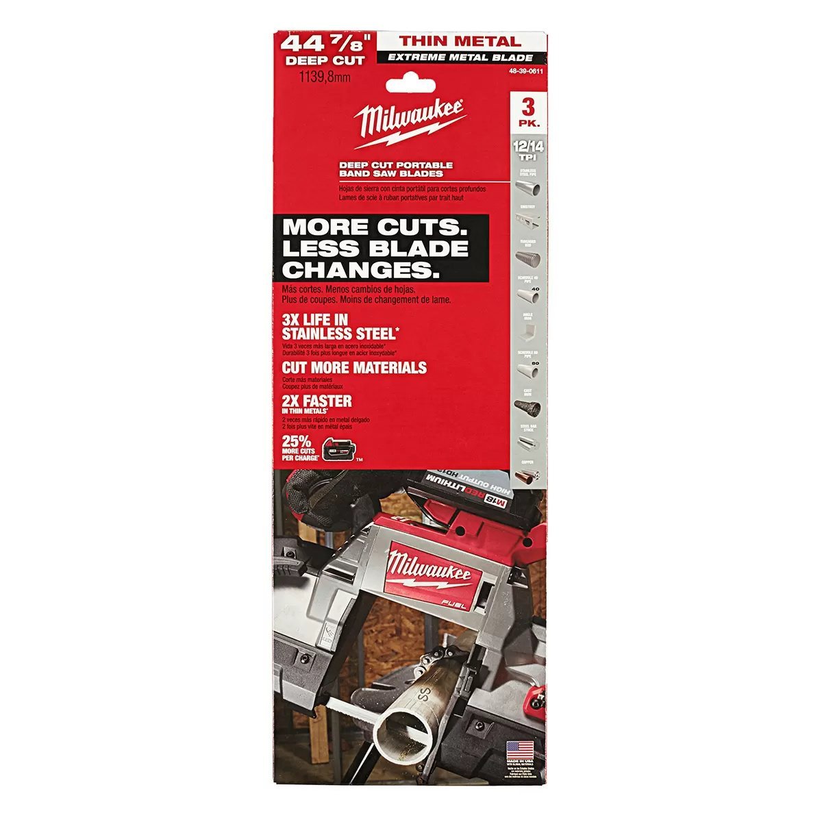 Milwaukee Tool Compact Portable Band Saw Blade 3Pk - QC Supply -