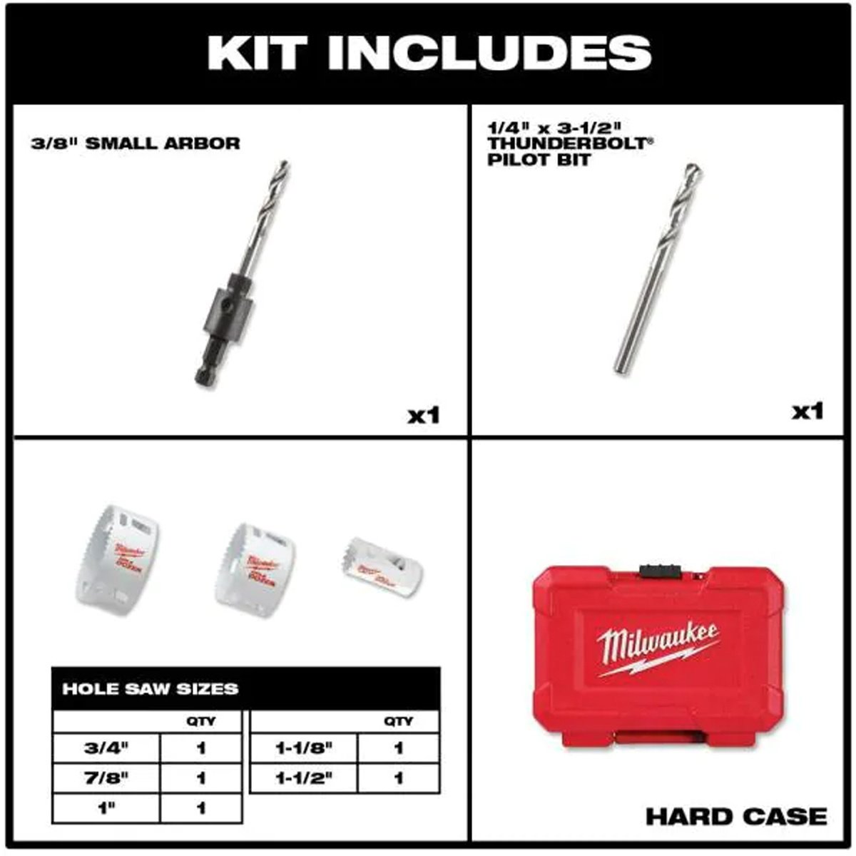 Milwaukee Tool HOLE DOZER™ General - Purpose Hole Saw Kit - 9 - Piece - QC Supply -