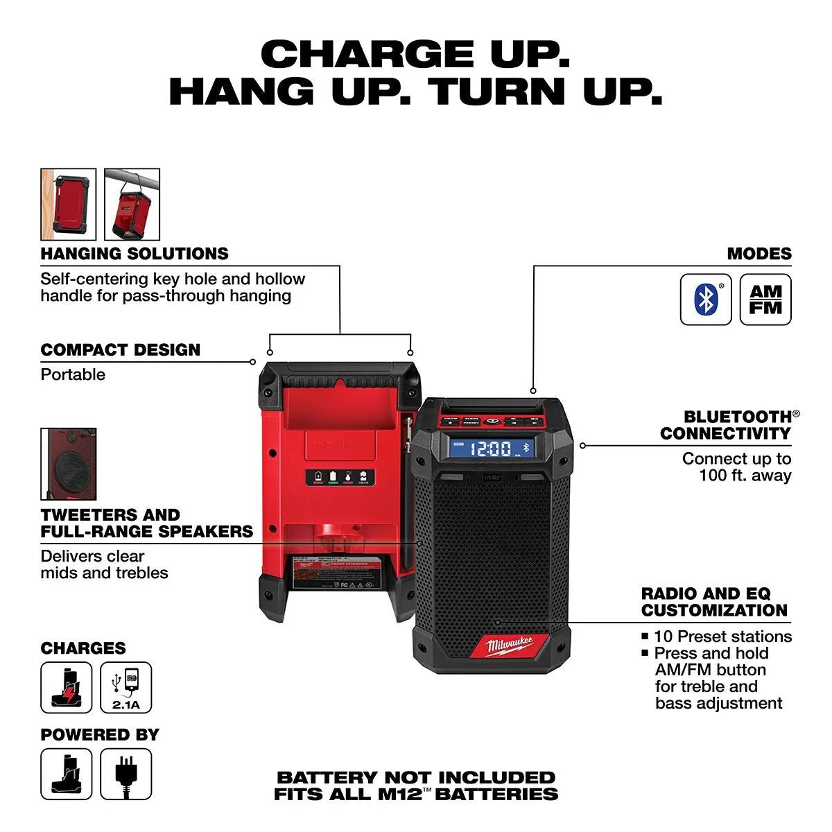 Milwaukee® Tool M12™ Radio + Charger - QC Supply -