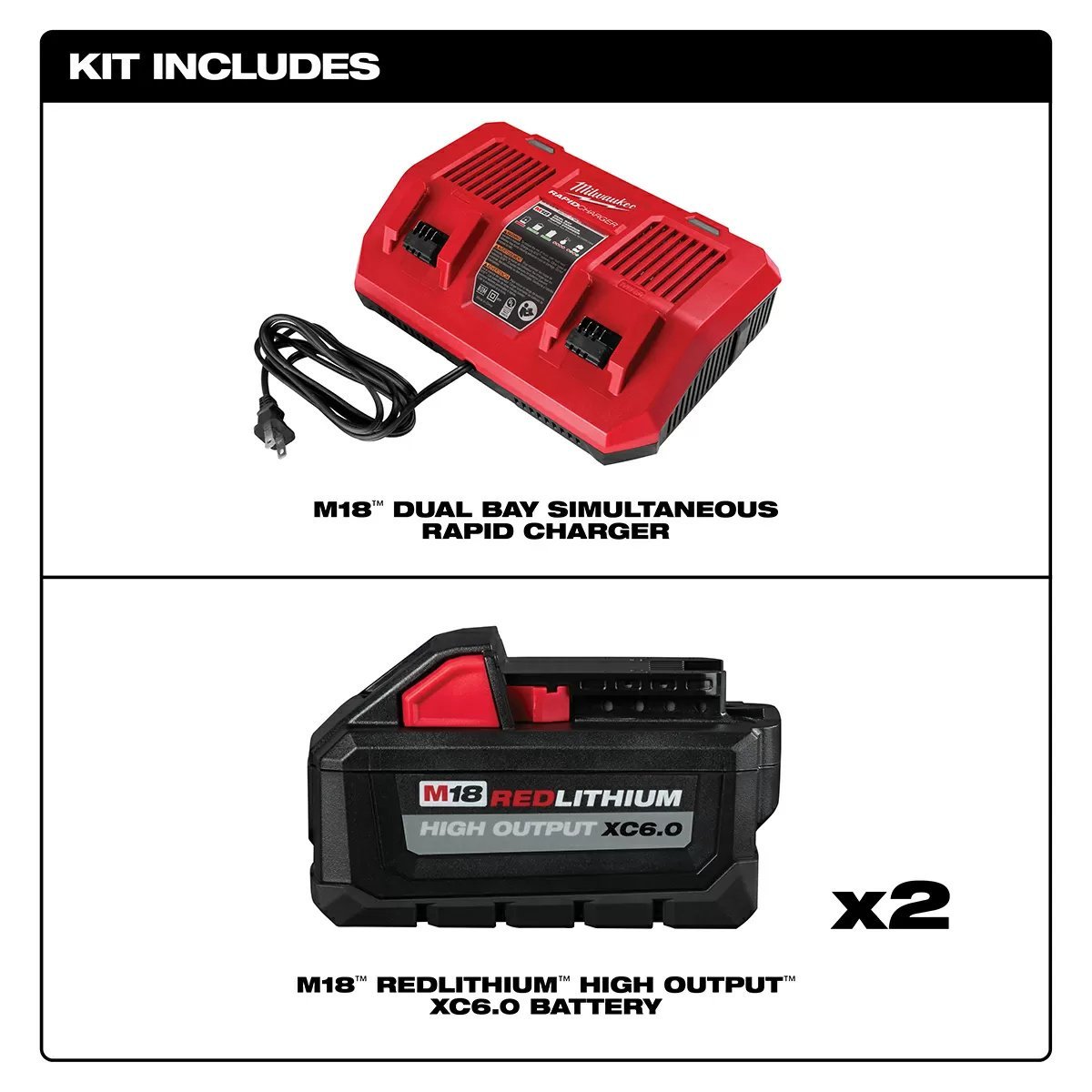 Milwaukee® Tool M18™ Dual Bay Simultaneous Rapid Charger - QC Supply -