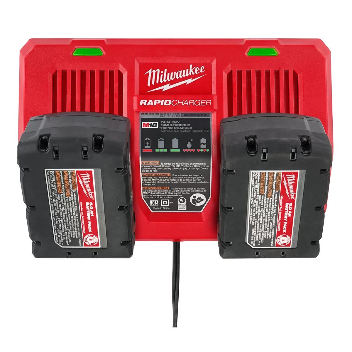 Milwaukee® Tool M18™ Dual Bay Simultaneous Rapid Charger - QC Supply -