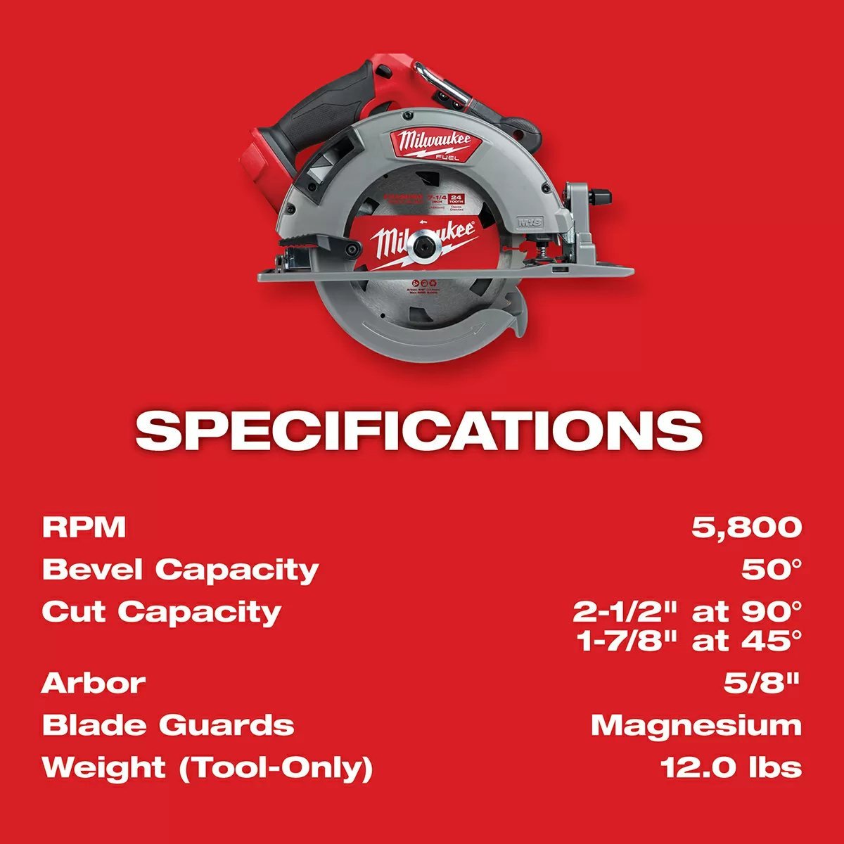 Milwaukee® Tool M18 FUEL™ Circular Saw - 7 1/4" Blade - QC Supply -