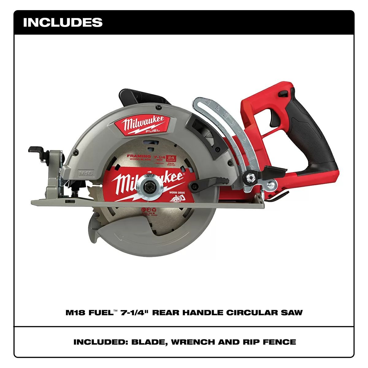 Milwaukee® Tool M18 FUEL™ Rear Handle Circular Saw - 7 1/4" Blade - QC Supply -