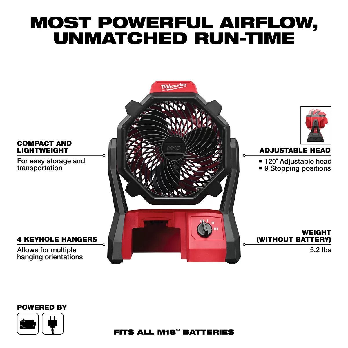 Milwaukee® Tool M18™ Job Site Fan - QC Supply -