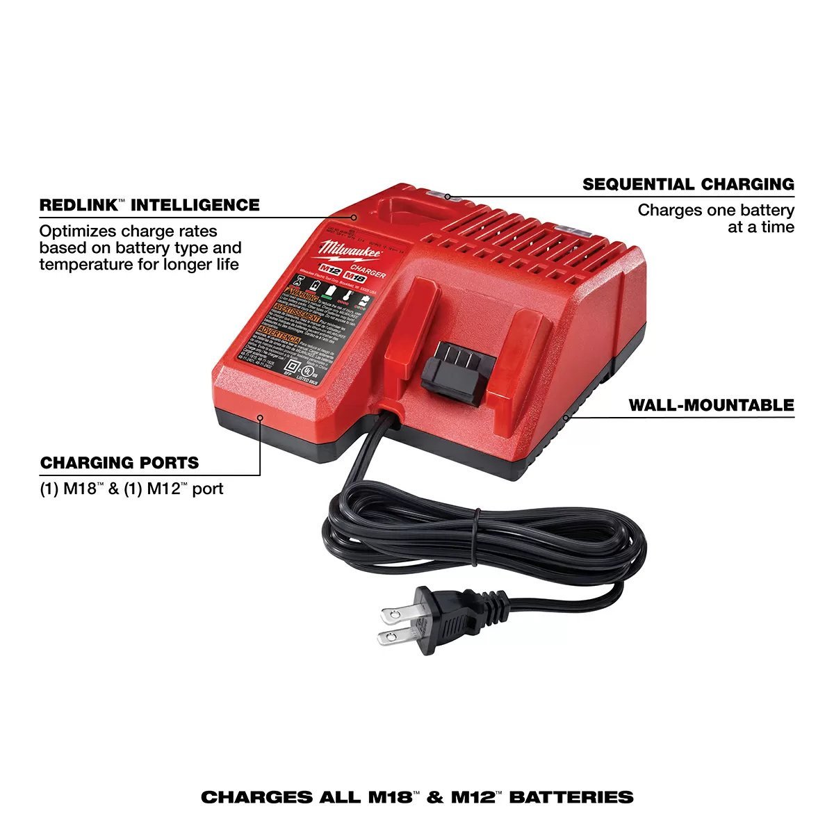 Milwaukee® Tool M18™ & M12™ Multi - Voltage Charger - QC Supply -