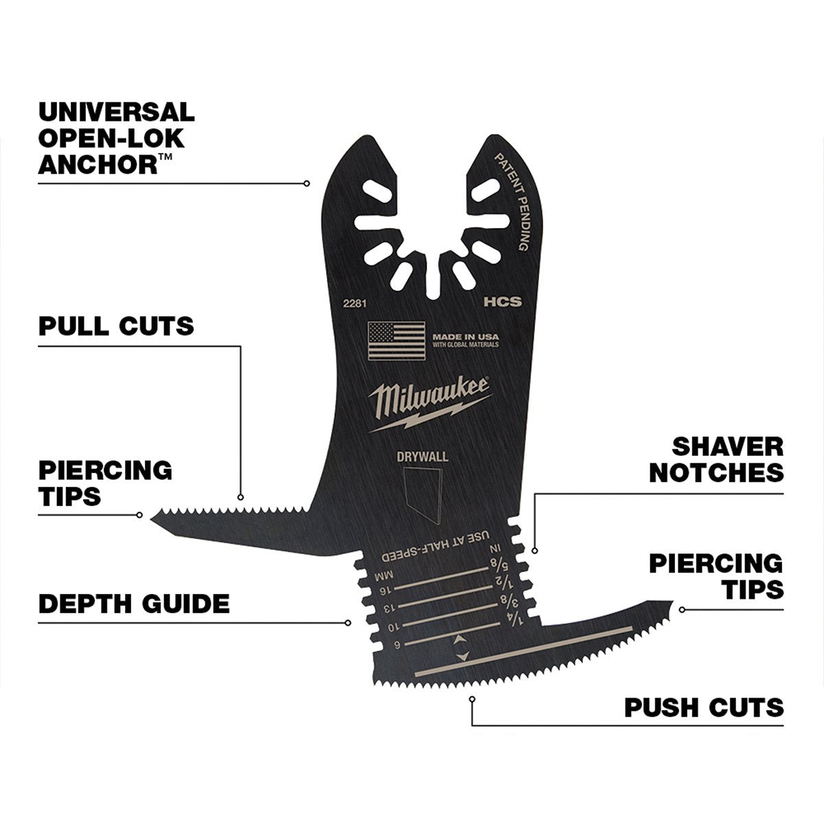 Milwaukee Tool OPEN - LOK™ 5 - In - 1 Drywall Blade - QC Supply -