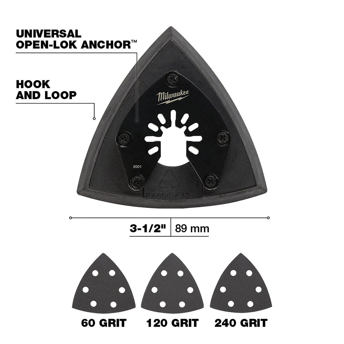 Milwaukee Tool OPEN - LOK™ Sanding Pad & Paper Set - 3 - 1/2" - 10 Piece - QC Supply -