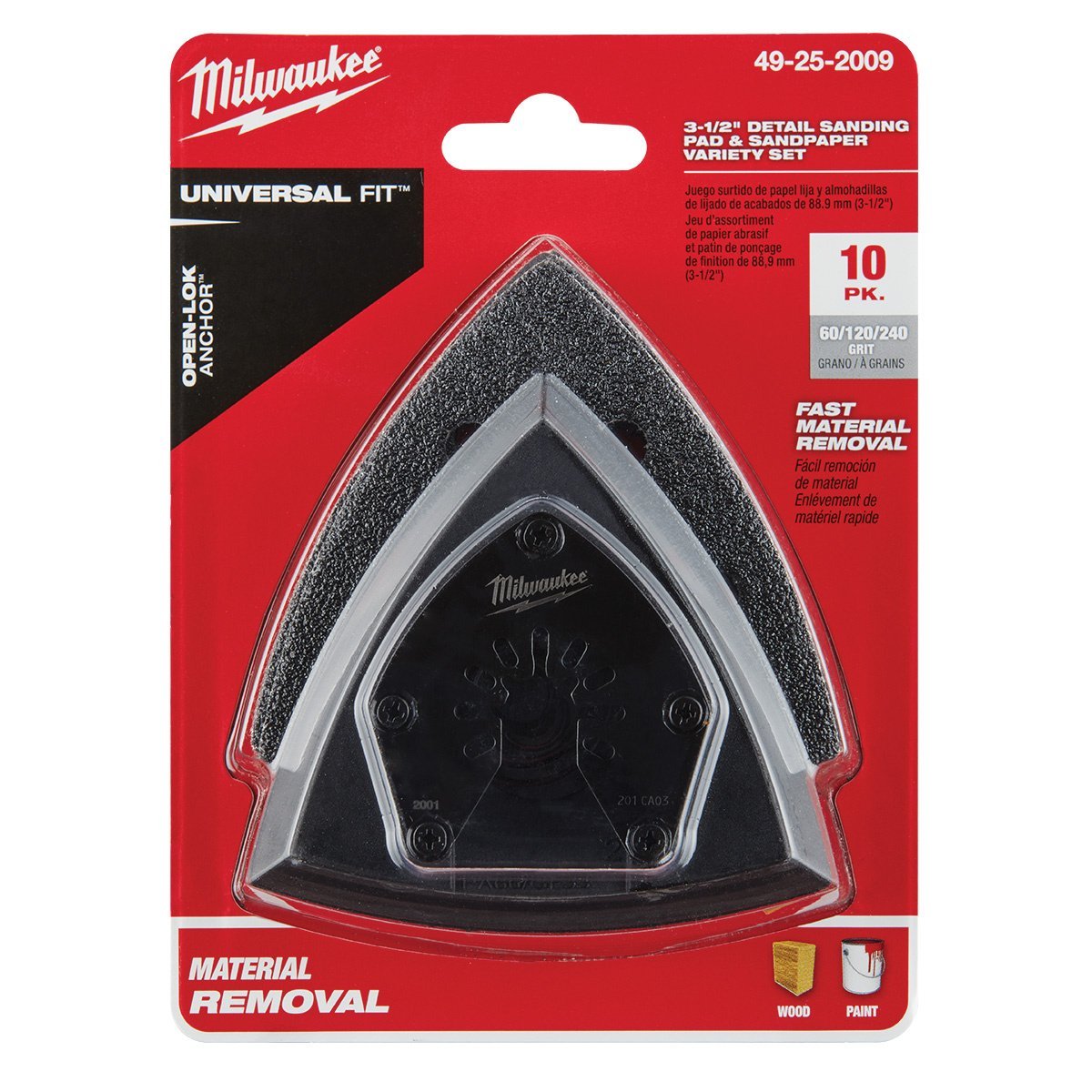 Milwaukee Tool OPEN - LOK™ Sanding Pad & Paper Set - 3 - 1/2" - 10 Piece - QC Supply -