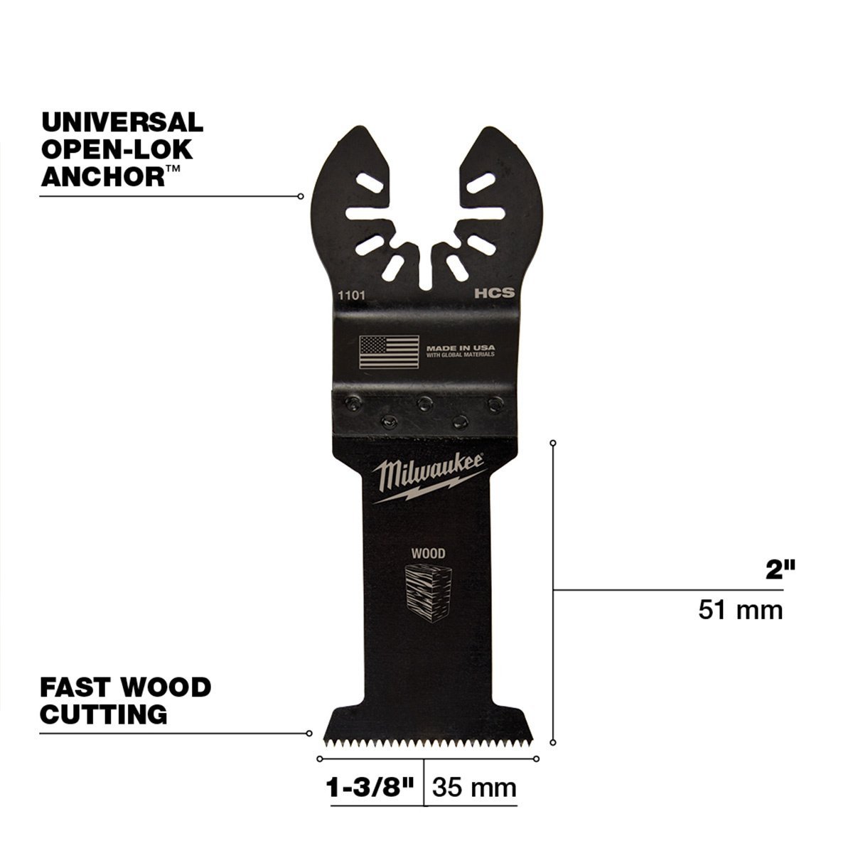 Milwaukee Tool OPENLOK™ HCS Wood Blades 13/8" - QC Supply -
