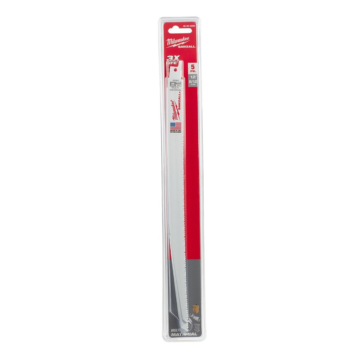 Milwaukee Tool Sawzall Blade - 12" 8/12 TPI - 5Pk - QC Supply -