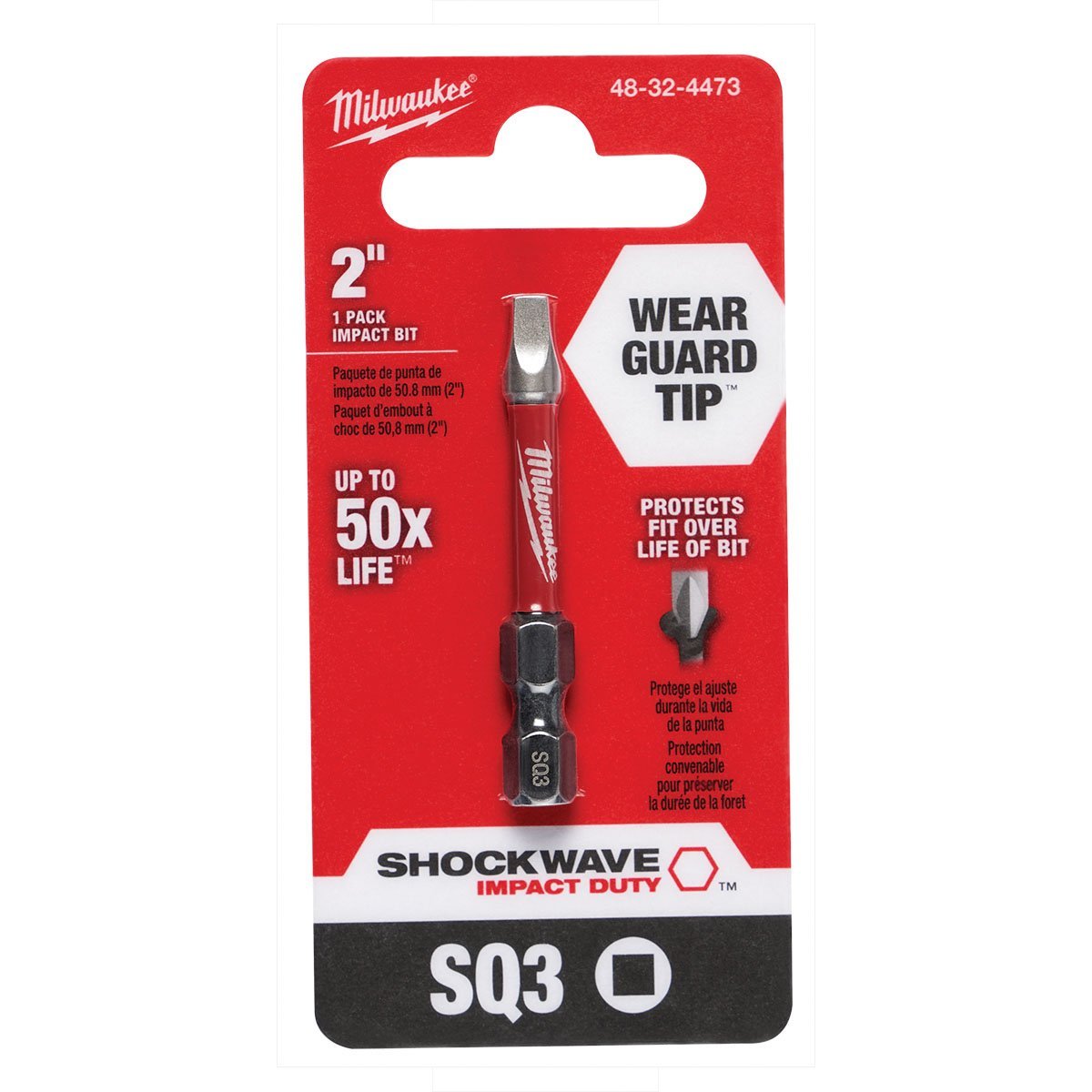 Milwaukee Tool Shockwave™ 2" Impact Square Recess Power Bit - QC Supply -