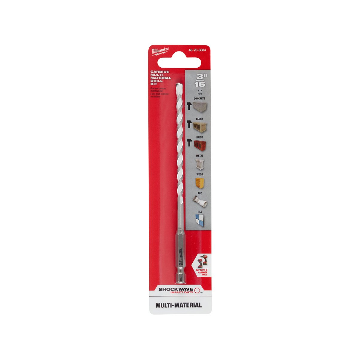 Milwaukee Tool Shockwave Carbide MultiMaterial Drill Bits 1/8"1/2" - QC Supply -