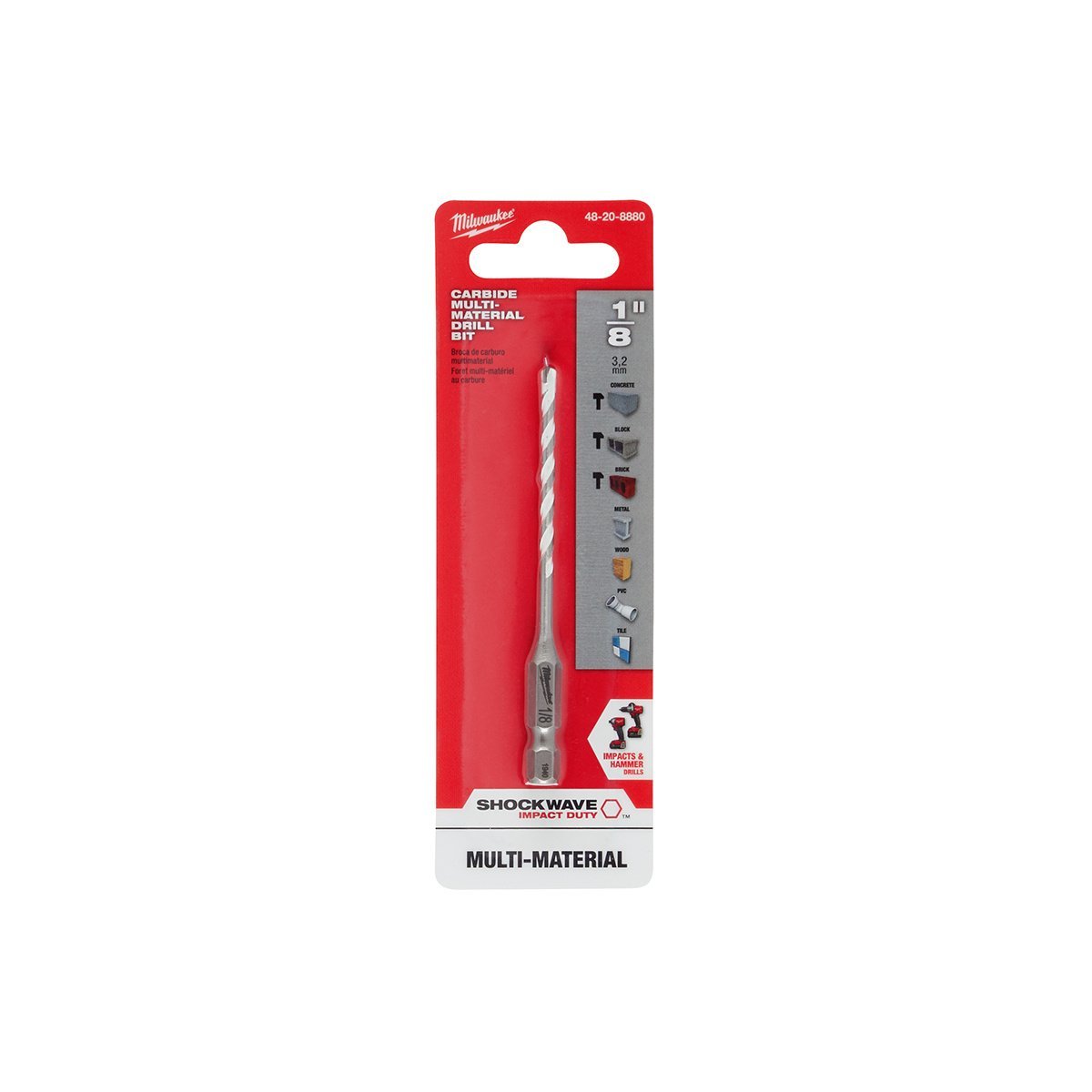 Milwaukee Tool Shockwave Carbide MultiMaterial Drill Bits 1/8"1/2" - QC Supply -