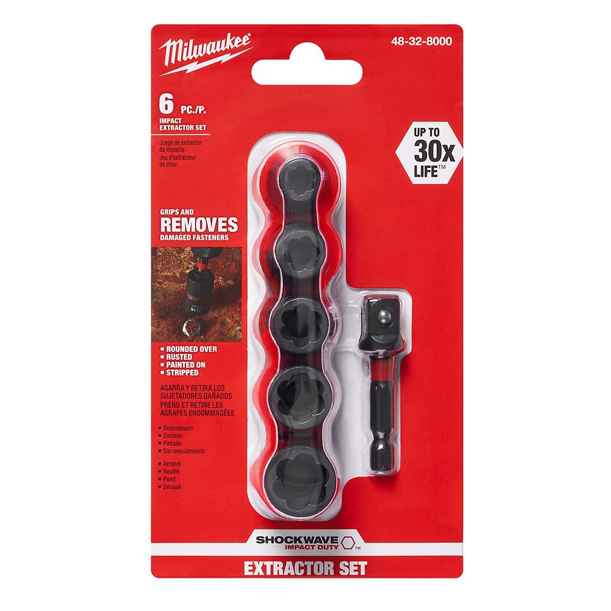 Milwaukee Tool Shockwave™ Impact Extractor Set - 6 Piece - QC Supply -