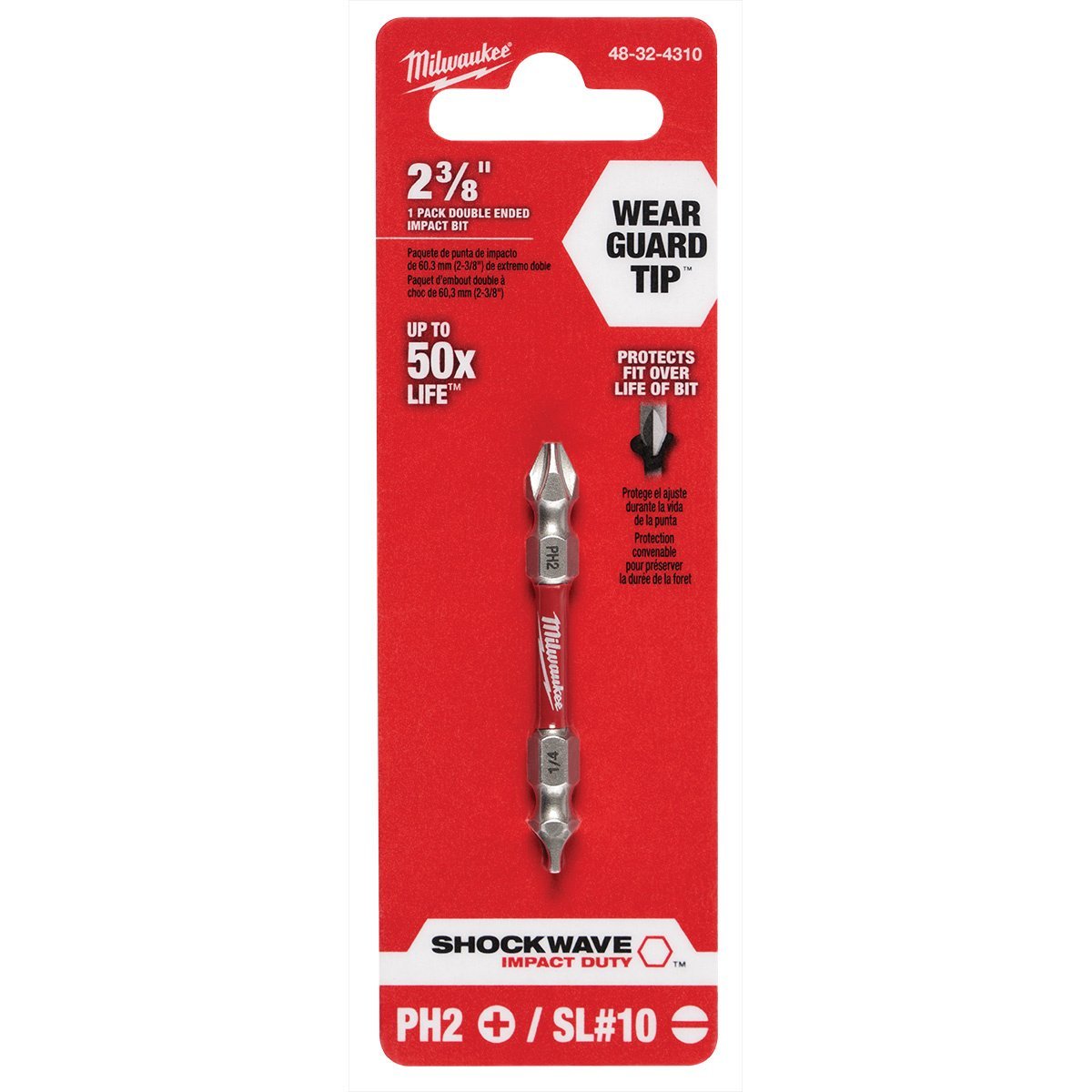 Milwaukee Tool Shockwave™ PH2/SL #10 Impact Double Ended Bit - QC Supply -