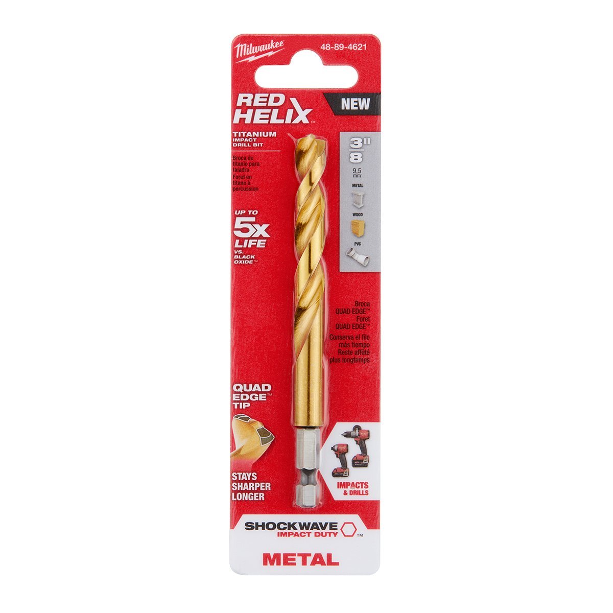 Milwaukee Tool Shockwave™ Red Helix™ Titanium Drill Bit 3/8" 1/2" - QC Supply -