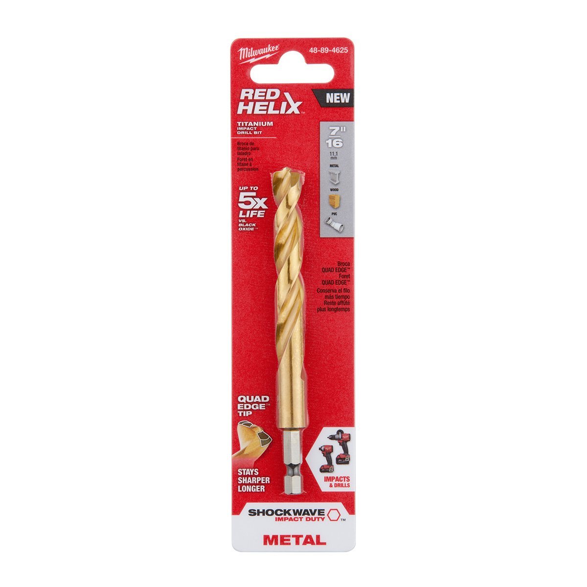 Milwaukee Tool Shockwave™ Red Helix™ Titanium Drill Bit 3/8" 1/2" - QC Supply -