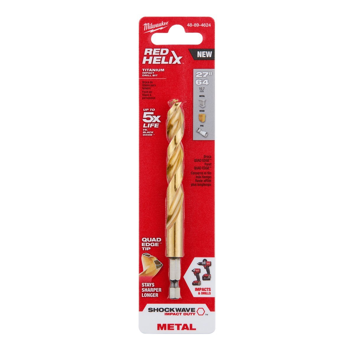 Milwaukee Tool Shockwave™ Red Helix™ Titanium Drill Bit 3/8" 1/2" - QC Supply -