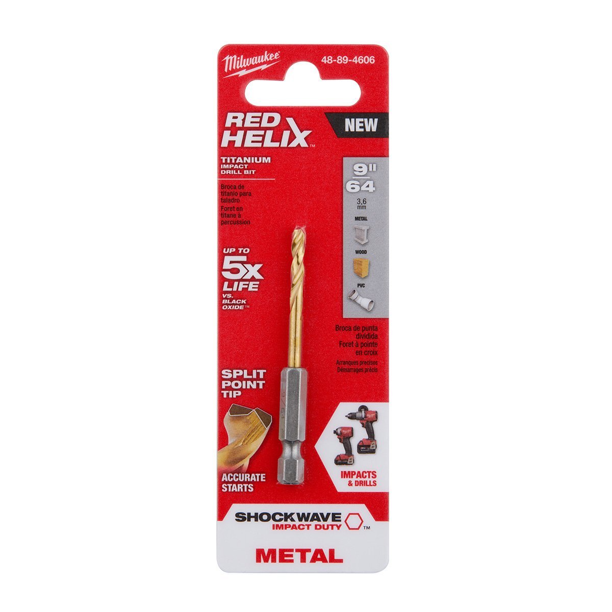 Milwaukee Tool Shockwave™ Red Helix™ Titanium Drill Bit 3/8" 1/2" - QC Supply -
