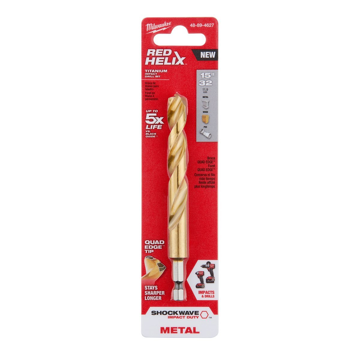 Milwaukee Tool Shockwave™ Red Helix™ Titanium Drill Bit 3/8" 1/2" - QC Supply -