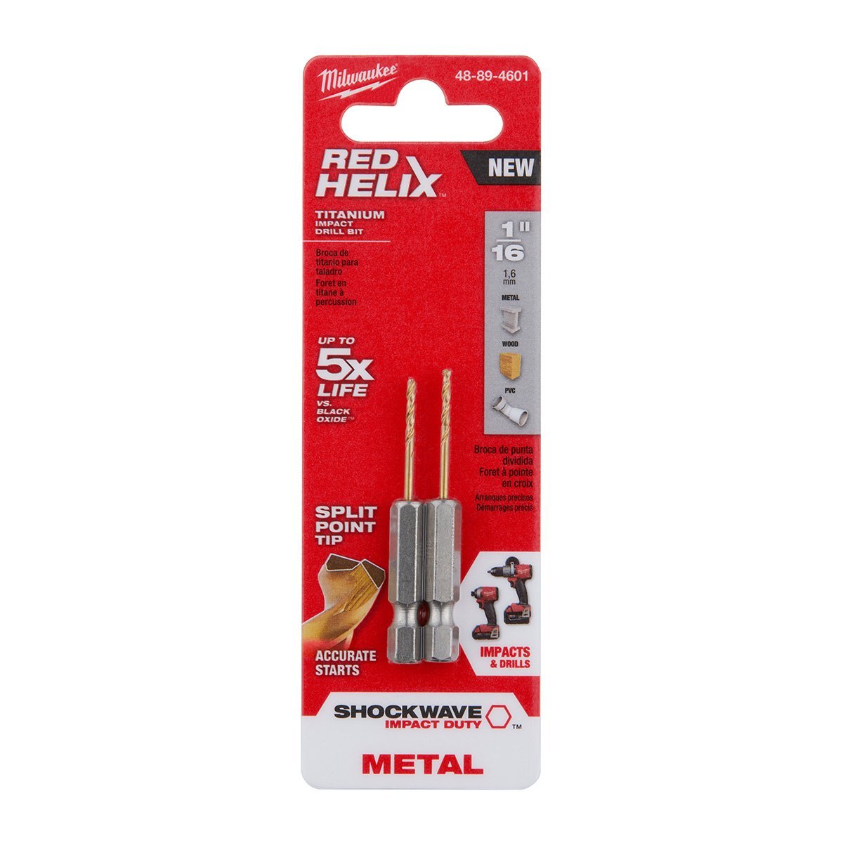 Milwaukee Tool Shockwave Red Helix Titanium Drill Bits 1/16"13/64" - QC Supply -