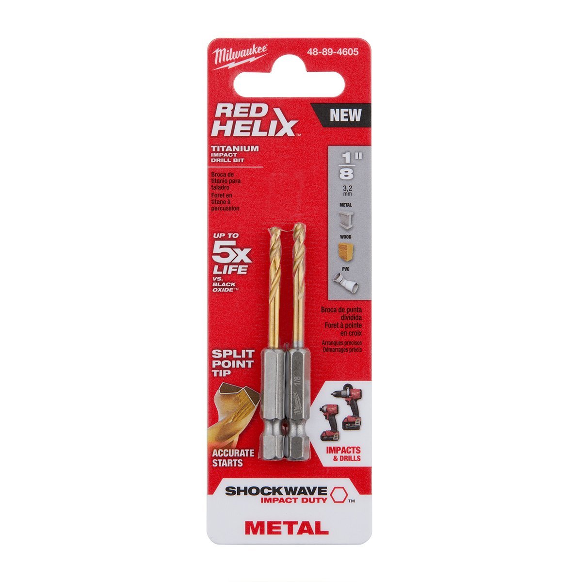 Milwaukee Tool Shockwave Red Helix Titanium Drill Bits 1/16"13/64" - QC Supply -