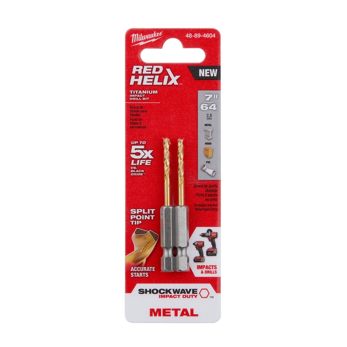 Milwaukee Tool Shockwave Red Helix Titanium Drill Bits 1/16"13/64" - QC Supply -