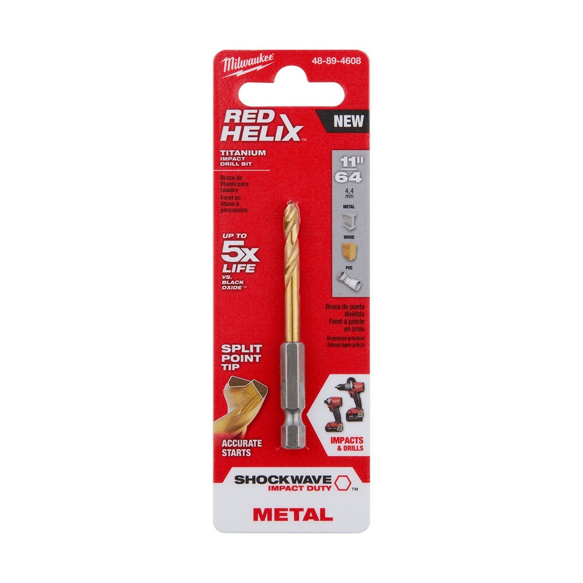 Milwaukee Tool Shockwave Red Helix Titanium Drill Bits 1/16"13/64" - QC Supply -