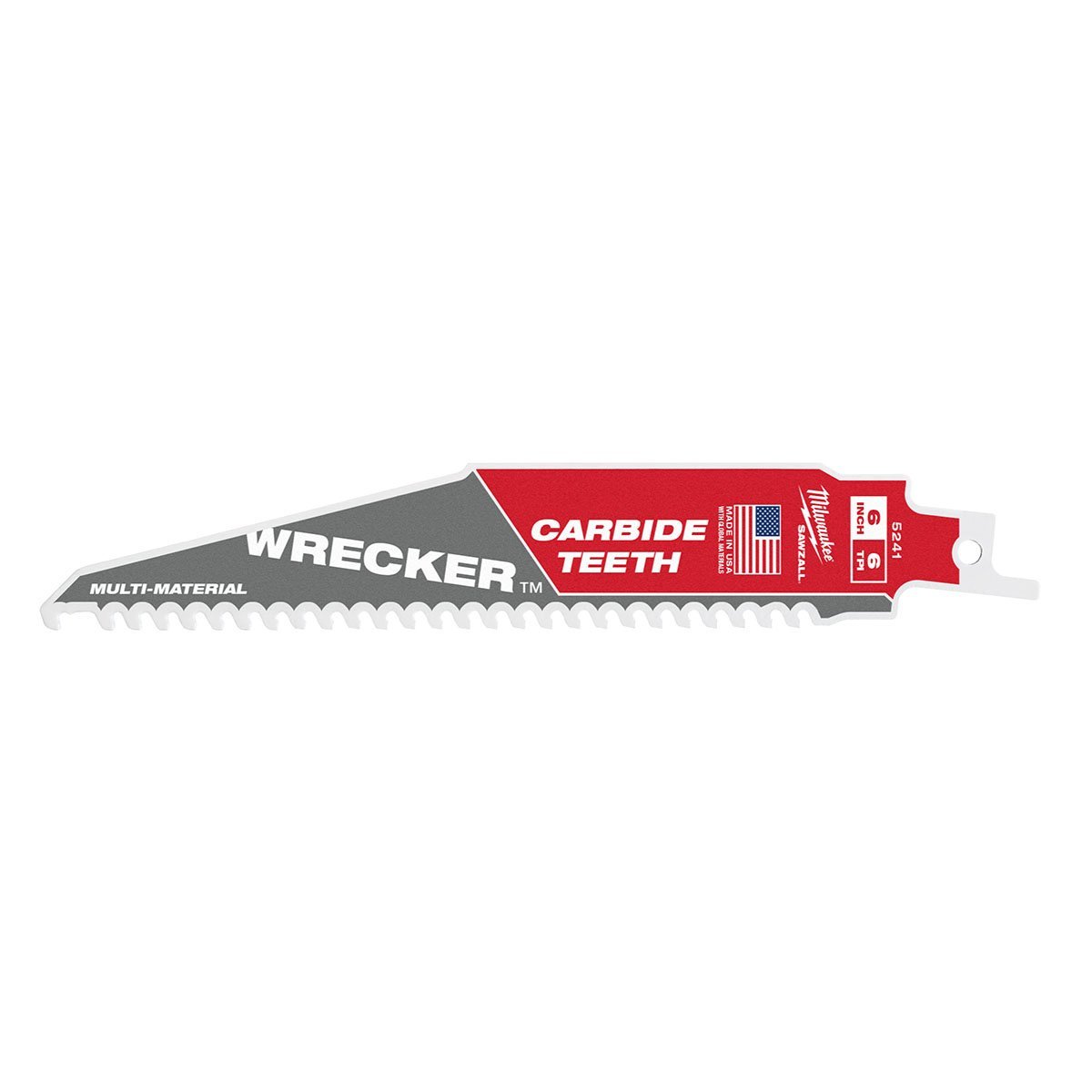 Milwaukee Tool The Wrecker™ with Carbide Teeth Sawzall Blade - 6" 6 TPI - 1Pk - QC Supply -